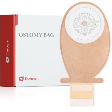 20 PCS Colostomy Bags Ostomy Supplies One Piece Ostomy Bags, Ostomy Drainable Pouches for Ileostomy Stoma Care Cut-to-Fit 20-65mm Hook-and-Loop Closure