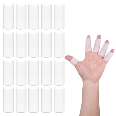 20 Pcs Silicone Finger Sleeve Finger Cot Silicone Finger Protectors Finger Covers Finger Compression Sleeve Gel Finger Cots Provide Relief Finger Sleeves for Arthritis Finger Cracking