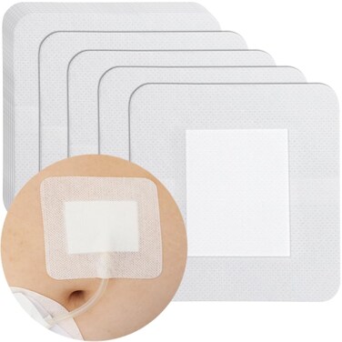 20Pcs Breathable Knee Replacement Surgery Island Dressing Adhesive Knee Surgery Bandages Hip Replacement Gauze Post Surgical Chemo Chest Port Incision Wound 4" x 4