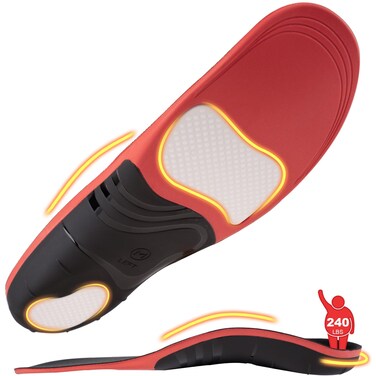 220+lbs Plantar Fasciitis Insoles for Men Women - Foot Pain Relief Orthotic Shoe Inserts - Heavy Duty High Arch Support Insoles - Standing All Day Best Work Boot Shoe Insole, M