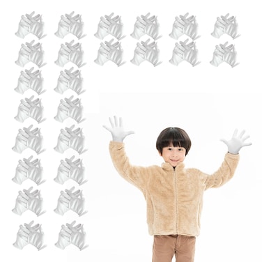24 Pairs Eczema Gloves for Kids 1-10 Years Old, Eczema Sleeves Moisturizing Gloves, White Cotton Gloves, Washable &amp; Reusable Overnight Dry Hands for Children