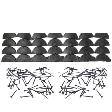 28 pcs Heel Plates Shoe Heel Taps Rubber Tips Sole Heel Repair Pad Replacement with Nails, Black, Large