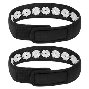 2Pcs Head Wrap Comfortable Acupuncture Massage Belt Headband Head Massager Tool for migraine,migraine for Muscle (Black)