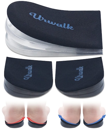 3 Layers Adjustable Supination &amp; Over - Pronation Adhesive Corrective Gel Shoe Inserts, Medial&amp; Lateral Heel Wedge Lifts for