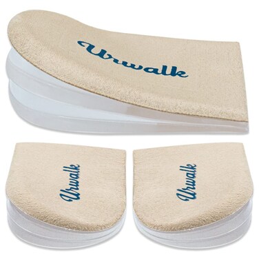 3 Layers Adjustable Supination &amp; Over-Pronation Corrective Shoe Inserts, Medial &amp; Lateral Heel Wedge Insoles for Foot Alignment, Knee Pain, Bow Legs, Osteoarthritis (Beige - Small)