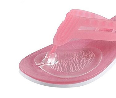 3 Pair Self-Adhesive Silicone Gel Forefoot Cushions Grip Pads Non Slip Pain Relief Sandal Insoles for Thong Slipper Protectors Toe Posts Protectors for Women Men (Transparent)