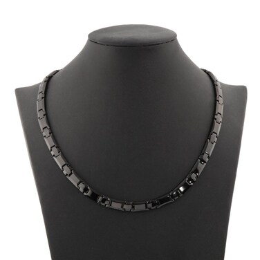 38 Titanium Magnetic Field for Pain Cross Necklace for Men Large Width Germanium Field Therapy