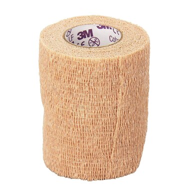 3M 66426 Coban Self-Adherent Wrap Compress or Protect Wound Sites and Immobilize Injuries, Tan, 3" Width, 5yds Length