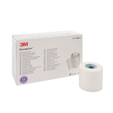 3M Durapore Surgical Tape 2" x 10 yds. 1538-2, 3 Boxes, 6 Rolls/Box