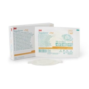 3M Tegaderm +Pad Film Dressing 3587 with Non-Adherent Pad 3-1/2 X 4 Inch (Box of 25)