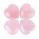 4 Pcs Natural Rose Quartz Love Heart Palm Stone Reiki Balancing Worry Stone(1 Inch)