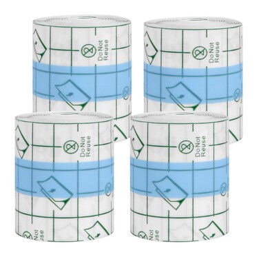 4 PCS Transparent Stretch Adhesive Bandage, 2 Inch x 5.5 Yard - Waterproof Clear Film Dressing Bandages, Adhesive Bandages Shower Shield Dressing Tape for Tattoos Swimming Showering