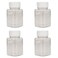 4 Pieces 80ml Empty Clear Plastic Pill Bottles Solid Powder Container Plastic Square Solid Powder Container Reagent Storage Bottle with White Screw Cap, Transparent