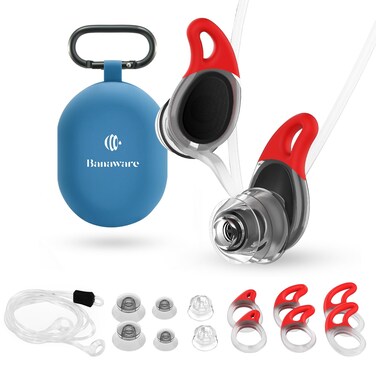 4 Sizes Swimmer Surfer Ear Plugs for Swimmer Adult Water Aqua Earplugs Protection for Shower Swimming Bathing Surfing Water Sports with Safty Cord String Reusable