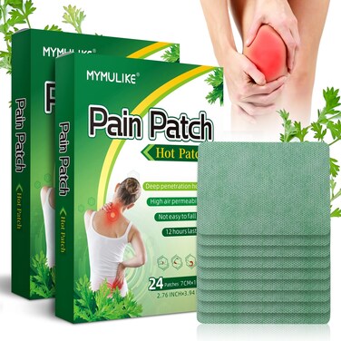 48 Count Heat Patches for Fast-Acting Patches Long Lasting for Knee, Back, Neck, Shoulder and Muscle Soreness Wormwood Sticker Self Heating Patch (48 Count)