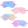 4pcs Girls Sleep Mask, Kids Eye Mask for Sleeping, Comfortable Kids Sleep Mask Plush Blindfold Satin Back Rainbow Faux Fur Sleep Mask for Kids Women Men Travel Nap Colorful