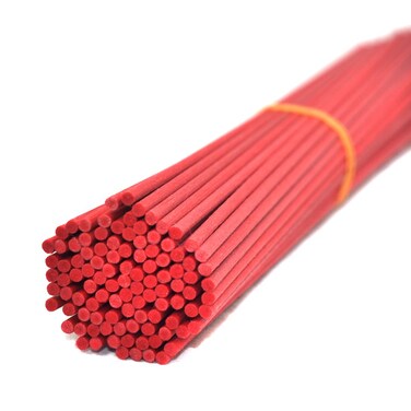 50 Pieces Fiber Reed Diffuser Replacement Refill Sticks for Aroma Fragrance (Red, 12" x3mm)