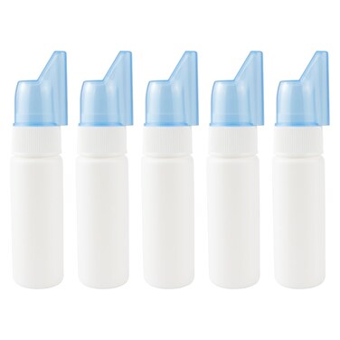 5Pcs Nasal Spray Bottle Empty Saline Nasal Spray Refillable Rhinitis Spray Bottle Reusable Container Plastic Portable Mist Nose Sprayer 60ML