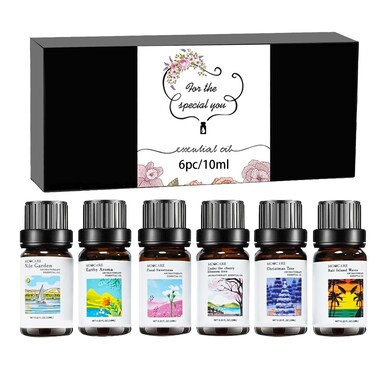 6 Pack Essential Oils Set Aromatherapy 10ml Organic Essential Oil Gift Set Essential Oils for Diffuser for Home Complex Fragrance Essential Oils Kit Fragrance Oil for Diffuser Home Care Candle Making