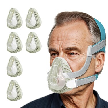 6 Pack Mask Liners for CPA, Comfortand Leak-Free Experience. Silky Full face Mask Covers One-Size-Fits MostRespironics DeVilbiss Reduce Noisy &amp; Red Marks