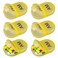 6 Pack Pill Organizer Pocket Small Case Holder Am Pm Pill Case Portable Two Compartment Round Travel 2 Times a Day for Vitamin Medication Supplement(Yellow)