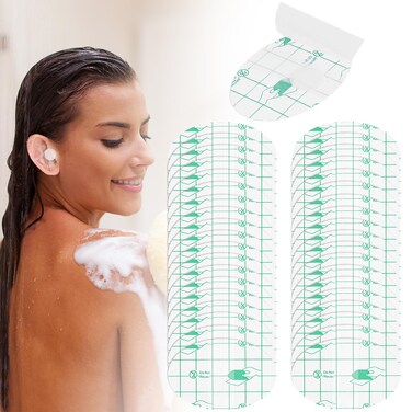 60 Waterproof Ear Stickers for Swimming, Surfing, Snorkeling and More - Protective Ear Plugs with Cotton