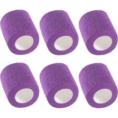 6-Pack Self Adhesive Bandage Wrap 2Inch x 5 Yards, Elastic Athletic Tape, Tattoo Grip Tape, Non Woven Medical Tape for First Aid, Sports, Wrist, Ankle, Vet Wrap for Pets (Purple)
