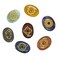 7 Chakra Oval Set Reiki Healing Crystal with Engraved Chakra Symbols - Chakra Balancing Polished Palm Stones Set with Velvet Pouch