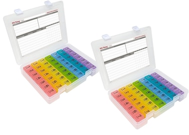 7 Times a Day Weekly Pill Box Organizer Case, Secure 7X Pillbox with Medication Schedule (7 Time-a-Day 2 Pack)