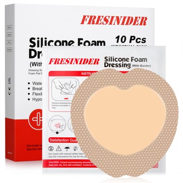 7"x7" (Pack of 10) Wound Silicone Sacral Foam Dressing Sacrum Foam Adhesive with Border - Waterproof Absorbent Breathable Bed Sore Pressure Pads