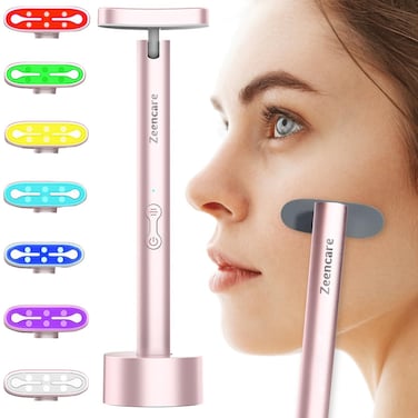 7in1 Red Light Therapy for Face and Neck, LED Light Therapy Device, Rechargeable Skincare Tool &amp; Facial Massage Beauty Wand for Eye Face Neck Body