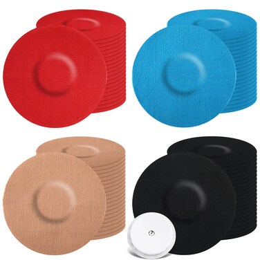 80 Pcs Adhesive Patch Color Sensor Covers, Continuous Glucose Monitor Protection Diabetic Supplies CGM Adhesive Patch for Skin, Waterproof and Sweatproof