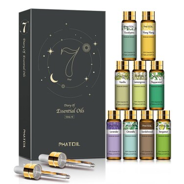 9PCS Premium Quality Essential Oils Set for Soap Making Diffusers, 10ml/0.33fl. oz Fragrance Oils, Long Lasting Scents, Ideal Gift Set for Friends and Families