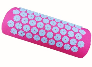 Acupressure Massage Pillow Acupuncture Massager for Neck Back Head Pain Relief, Body Muscle Stress Relaxation, Pink