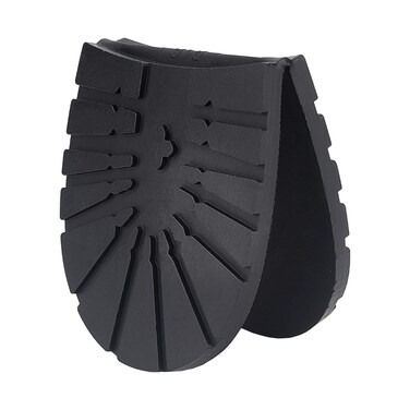 AHANDMAKER Durable Rubber Half Sole and Heels Raised Grain Repair Sole Pad Replacement for Leather, Sports Shoes, Boots, Black Heel Large
