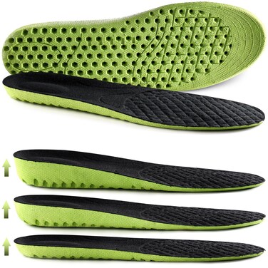 Ailaka Elastic Shock Absorbing Height Increasing Sports Shoe Insoles, Soft Breathable Honeycomb Orthotic Replacement Inserts for Men &amp; Women