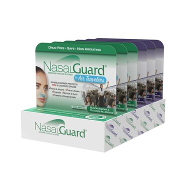 Airborne Particle Blocker Nasal Gel for Air Travelers - Drug-Free, Non-irritating, Non-drowsy, Airplane Travel Approved - Over 150 Applications Per Tube (Mixed, 3g, Pack of 6)