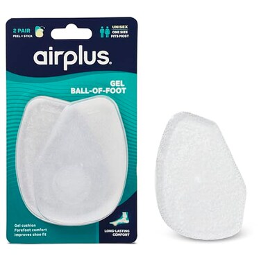 Airplus Gel Ball of Foot Shoe Cushion Liner for Comfort and Pain Relief, Womens, 2-Pair