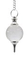 Amazing Gemstone Clear Quartz Crystal Ball Pendulum for Divination - Dowsing Pendulum Necklace with Chain and Quartz Bead for Reiki Healing and Crystal Grid Meditation