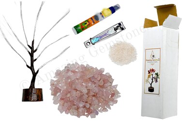 Amazing Gemstone Rose Quartz Spiritual Decor Crystal Tree DIY Kits for Adults Kids, Makes a Perfect Office Table Feng Shui Tree Holistic Gifts for Women