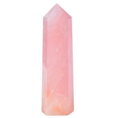 AMOYSTONE Rose Quartz Obelisk Large Healing Crystal Wand Tower 6 Faceted Column Reiki Chakra Meditation Therapy Pink 0.6-1.1 LBS