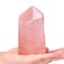 AMOYSTONE Rose Quartz Obelisk Towers Large Healing Crystal Point Wand 6 Faceted Reiki Meditation Stone Pink 0.6-1.1 LBS