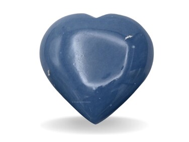 Angelite Crystal Heart Palm Stone - Pocket Massage Worry Stone for Natural Body Chakra Balancing, Reiki Healing and Crystal Grid