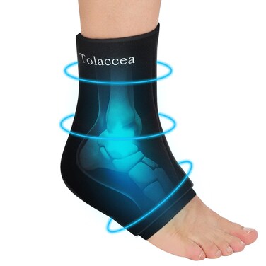 Ankle Foot Ice Pack Wrap for Injuries, Reusable Gel Ice Pack for Hot &amp; Cold Therapy, Cold Therapy Compression Sleeve for Achilles Tendonitis,Plantar Fasciitis,Swelling,Sprained,Pain Relief