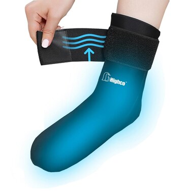 Ankle Foot Ice Pack Wrap for Swelling and Injuries,Reusable Gel Ice Pack for Hot and Cold Therapies,Cold Packs for Achilles Tendonitis,Plantar Fasciitis,Swelling,Sprained,Black
