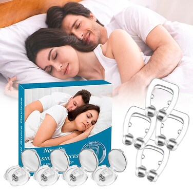 Anti Snoring Devices, Silicone Magnetic Nose Clip 4-Pack, Snore Stopper, Confortable Nasal to Relieve Snore, Solution, Stop Snoring, Device, for