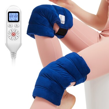 AOBOCO Knee Heaters: 2PCS Electric Heating Brace for Joint Arthritis Pain Relief, Fast 20s Heating, 86-158F Adjustable Temp, Auto Off