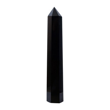 Apengshi Large Black Obsidian Crystal Tower Natural Healing Crystal Wand Single Pointed Stones Reiki Chakra Gemstone Therapy Home Decor Witchcraft Gift 5.11-5.9