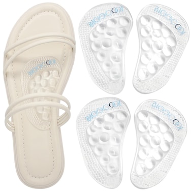 Arch Support Inserts, Arch Support Insoles for Flat Feet, Adhesive Arch Pads for Plantar Fasciitis, Arch Support Cushions for Relieve Pressure and Arch Pain (Clear+Clear)