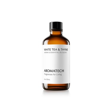 AromaTech White Tea and Thyme Aroma Essential Oil Blend: Luxury Hotel Inspired Aromatherapy with Tea Leaf, Fresh Thyme &amp; Amber for Ultrasonic Diffusers &amp; Nebulizers - 4 fl oz, 120 ml